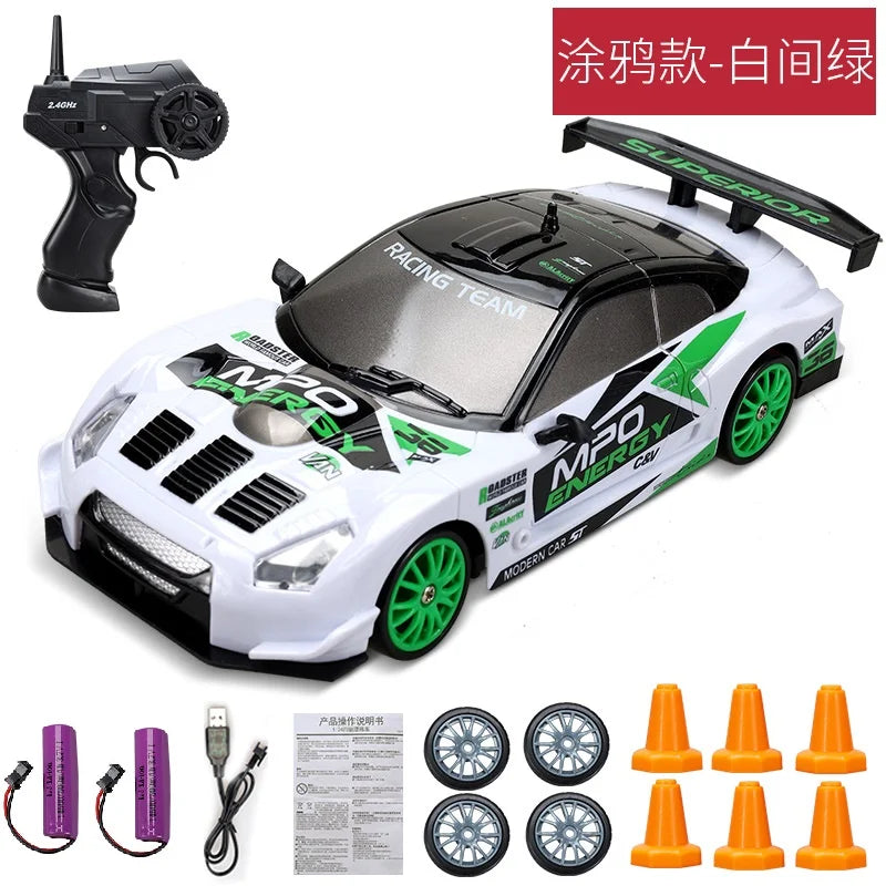 2.4G High speed Drift Rc Car 4WD Toy Remote Control AE86 Model GTR Vehicle Car RC Racing Cars Toy for Children Christmas Gifts