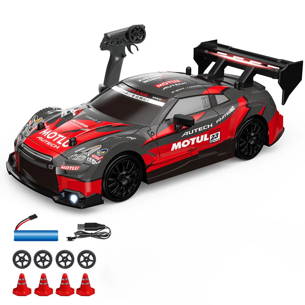 1:24 High Speed RC Drift Vehicle Cars Mustang 4WD Remote Control Racing Car Gift Competition Race Car Boys Toy Replaceable Tire