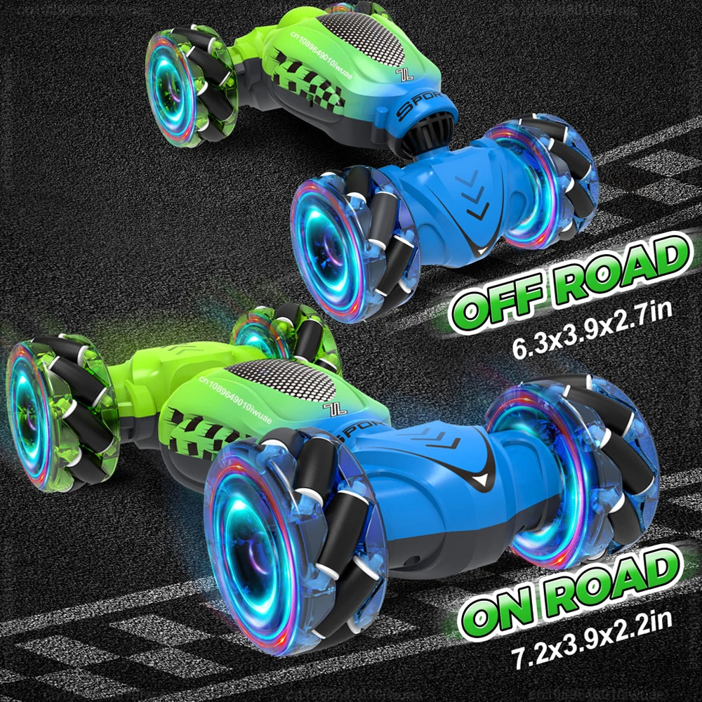 4WD RC Stunt Car Toy 2.4G Radio Remote Control Watch Gesture Sensor Rotation Twist Drift Car Vehicle Toy for Children Kids Gift