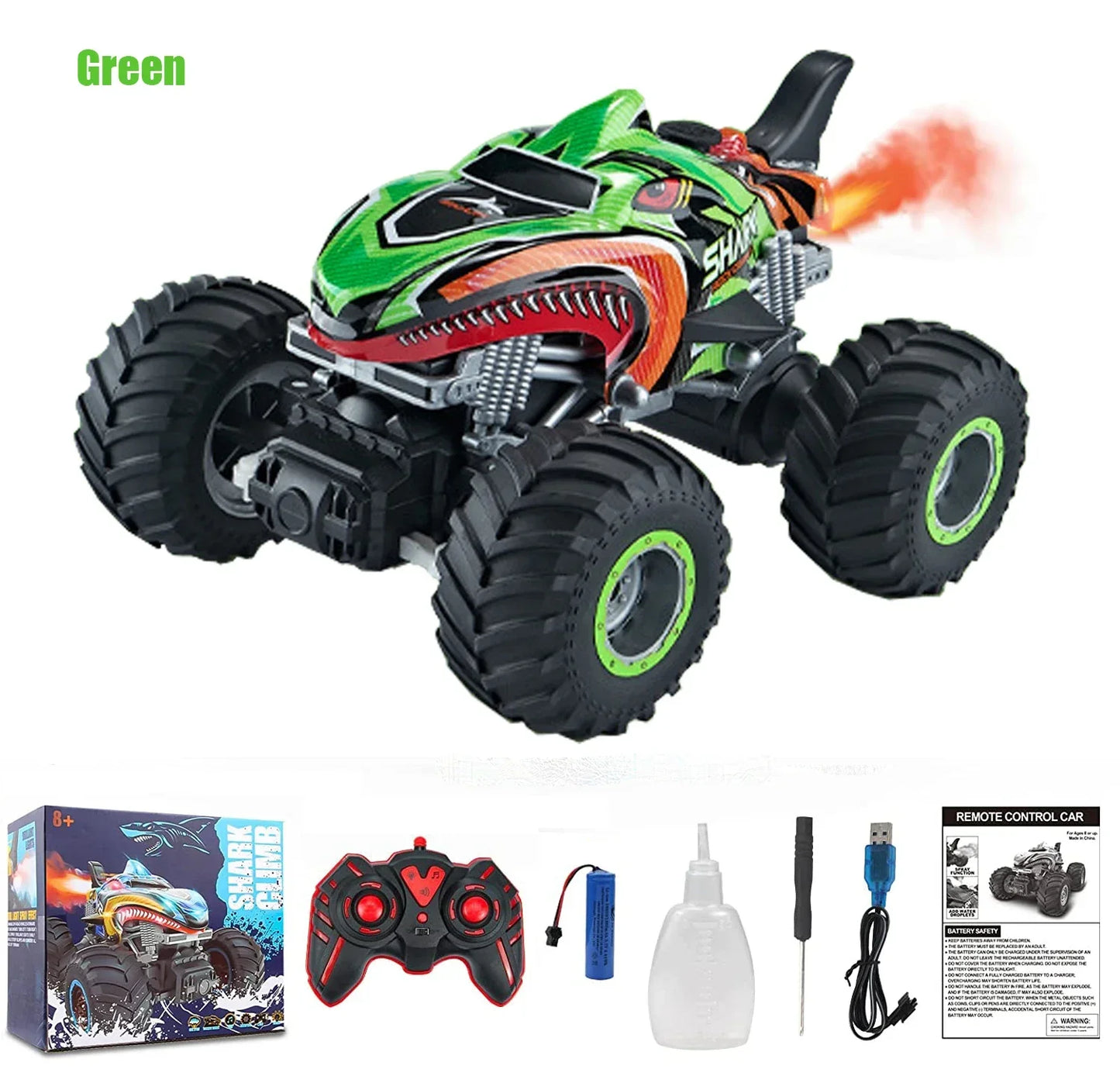 2.4G Remote Control Cars Monster Truck RC Car Electric Trucks Stunt Cars with Light Sound Spray Toys for Boys Kids Children Gift