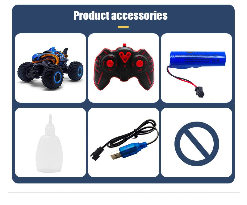 2.4G Remote Control Cars Monster Truck RC Car Electric Trucks Stunt Cars with Light Sound Spray Toys for Boys Kids Children Gift