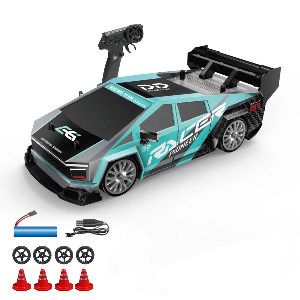 1:24 High Speed RC Drift Vehicle Cars Mustang 4WD Remote Control Racing Car Gift Competition Race Car Boys Toy Replaceable Tire