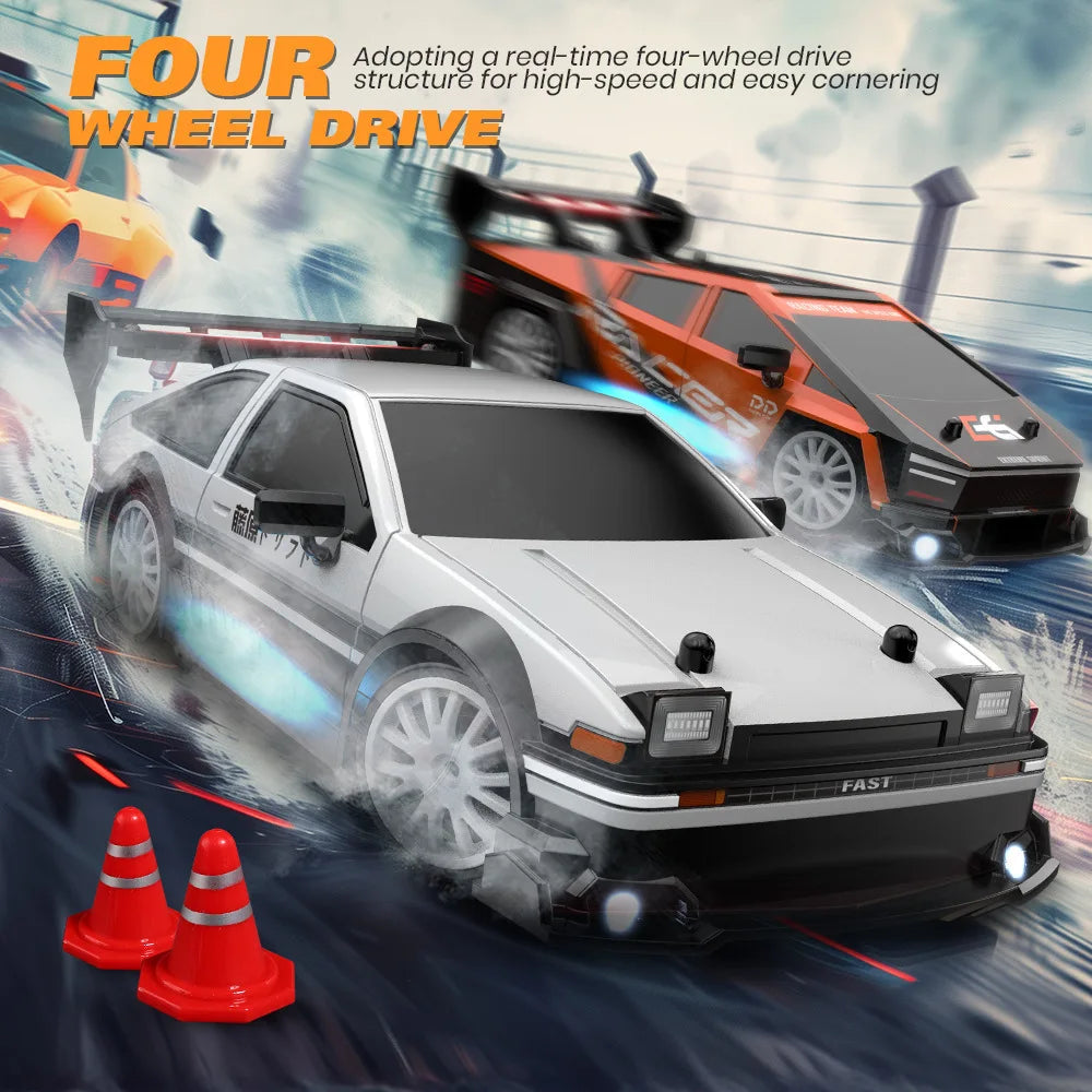 1:24 High Speed RC Drift Vehicle Cars Mustang 4WD Remote Control Racing Car Gift Competition Race Car Boys Toy Replaceable Tire