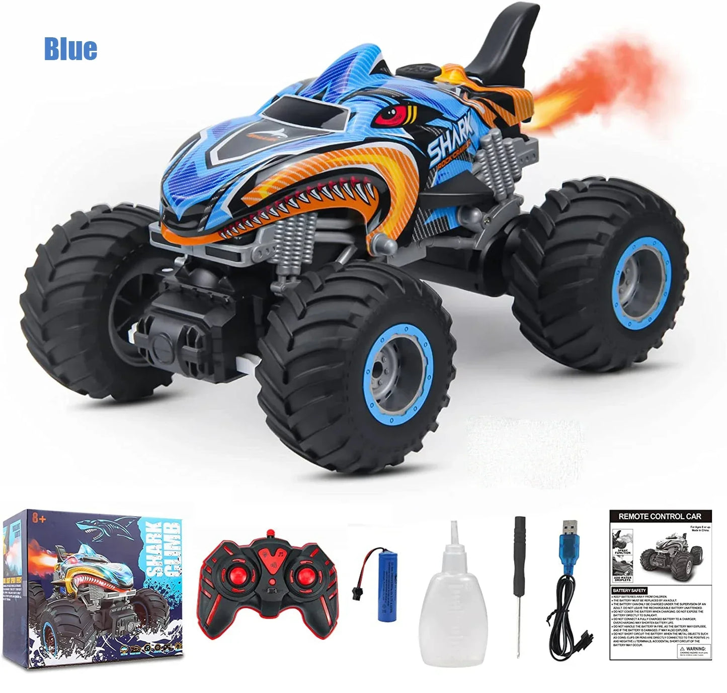 2.4G Remote Control Cars Monster Truck RC Car Electric Trucks Stunt Cars with Light Sound Spray Toys for Boys Kids Children Gift